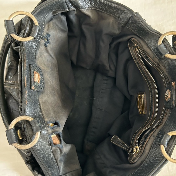 9🔥 MIU MIU BLACK VITELLO SHINE LEATHER GATHERED HOBO 🔥 - Picture 12 of 12